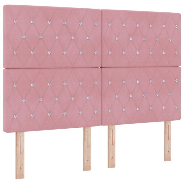 vidaXL Posteľ boxspring s matracom Ružová 160 x 200 cm Zamat – Obrázok 5