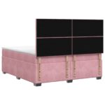 vidaXL Posteľ boxspring s matracom Ružová 160 x 200 cm Zamat – Obrázok 9