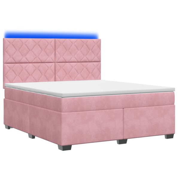 vidaXL Posteľ boxspring s matracom Ružová 160 x 200 cm Zamat – Obrázok 2