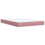vidaXL Posteľ boxspring s matracom Ružová 160 x 200 cm Zamat – Obrázok 7