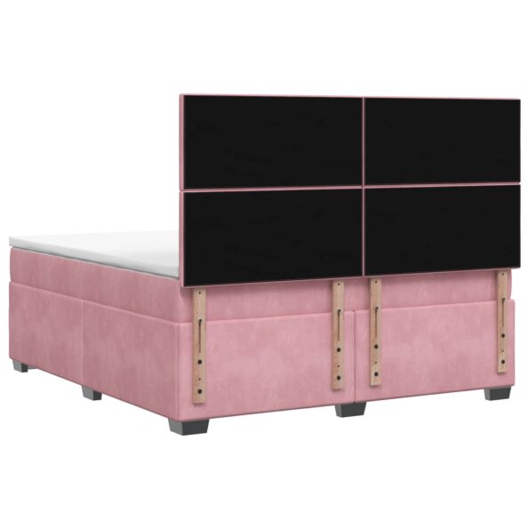 vidaXL Posteľ boxspring s matracom Ružová 160 x 200 cm Zamat – Obrázok 9