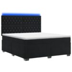 vidaXL Posteľ boxspring s matracom Čierna 180 x 200 cm Zamat – Obrázok 2