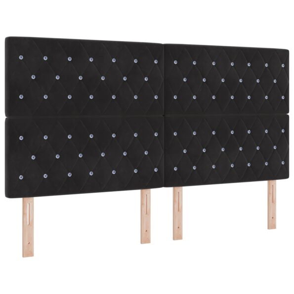 vidaXL Posteľ boxspring s matracom Čierna 180 x 200 cm Zamat – Obrázok 5