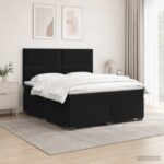 vidaXL Posteľ boxspring s matracom Čierna 180 x 200 cm Zamat – Obrázok 4