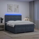 vidaXL Posteľ boxspring s matracom Tmavosivá 200 x 200 cm Zamat
