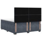 vidaXL Posteľ boxspring s matracom Tmavosivá 200 x 200 cm Zamat – Obrázok 9