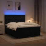 vidaXL Posteľ boxspring s matracom Čierna 200 x 200 cm Zamat