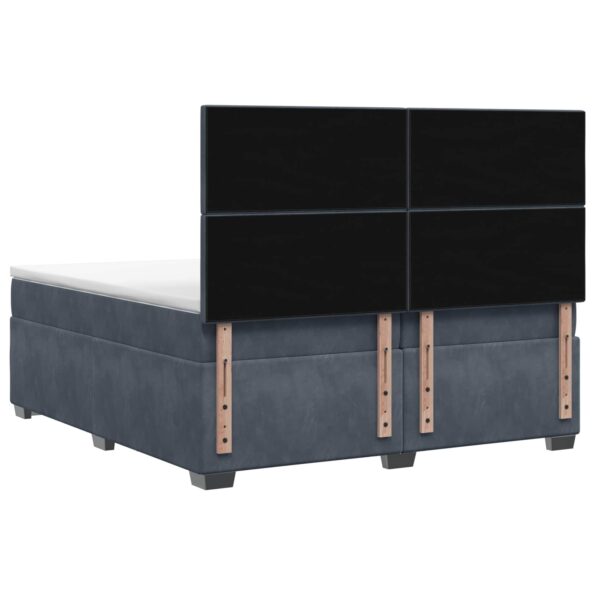 vidaXL Posteľ boxspring s matracom Tmavosivá 200 x 200 cm Zamat – Obrázok 9