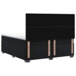 vidaXL Posteľ boxspring s matracom Čierna 200 x 200 cm Zamat – Obrázok 9