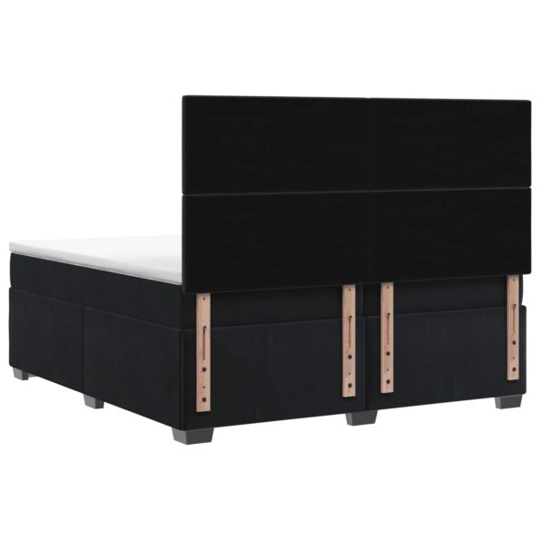 vidaXL Posteľ boxspring s matracom Čierna 200 x 200 cm Zamat – Obrázok 9