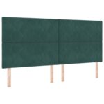 vidaXL Posteľ boxspring s matracom Tmavozelená 200 x 200 cm Zamat – Obrázok 5