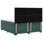 vidaXL Posteľ boxspring s matracom Tmavozelená 200 x 200 cm Zamat – Obrázok 9
