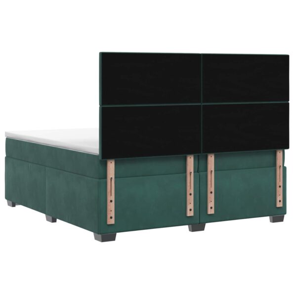 vidaXL Posteľ boxspring s matracom Tmavozelená 200 x 200 cm Zamat – Obrázok 9
