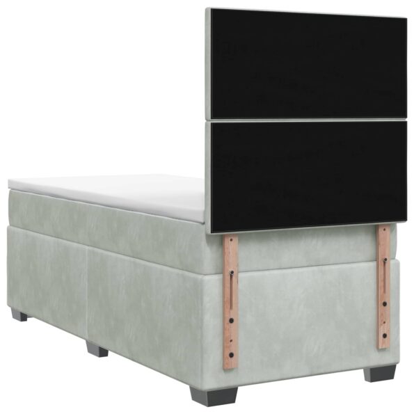 vidaXL Posteľ s boxspringom a matracom a LED Svetlosivá 90 x 190 cm – Obrázok 9