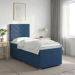 vidaXL Posteľ boxspring s matracom Modrá 80 x 200 cm Látka