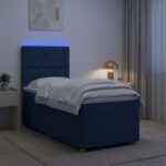 vidaXL Posteľ boxspring s matracom Modrá 80 x 200 cm Látka – Obrázok 4