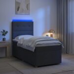 vidaXL Posteľ boxspring s matracom Tmavosivá 90 x 190 cm Látka – Obrázok 4