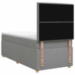 vidaXL Posteľ boxspring s matracom Svetlosivá 90 x 190 cm Látka – Obrázok 9