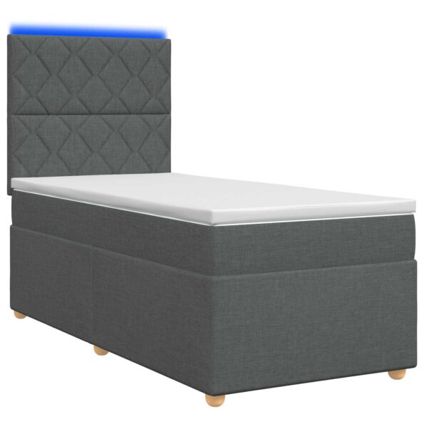 vidaXL Posteľ boxspring s matracom Tmavosivá 90 x 190 cm Látka – Obrázok 2