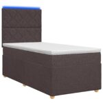 vidaXL Posteľ boxspring s matracom Tmavohnedá 90 x 190 cm Látka – Obrázok 2