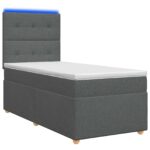 vidaXL Posteľ boxspring s matracom Tmavosivá 90 x 200 cm Látka – Obrázok 2