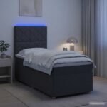 vidaXL Posteľ boxspring s matracom Tmavosivá 90 x 200 cm Látka