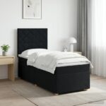 vidaXL Posteľ boxspring s matracom Čierna 90 x 200 cm Látka