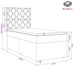 vidaXL Posteľ boxspring s matracom Čierna 90 x 200 cm Látka – Obrázok 13