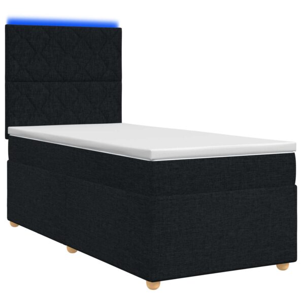 vidaXL Posteľ boxspring s matracom Čierna 90 x 200 cm Látka – Obrázok 2