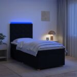 vidaXL Posteľ boxspring s matracom Čierna 90 x 200 cm Látka – Obrázok 4