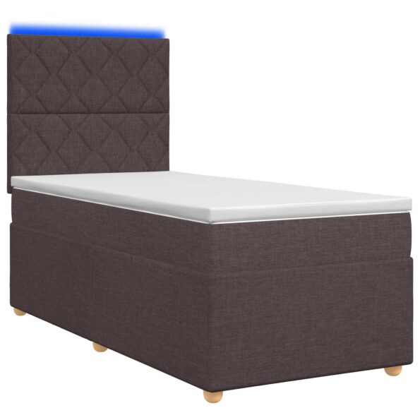 vidaXL Posteľ boxspring s matracom Tmavohnedá 90 x 200 cm Látka – Obrázok 2