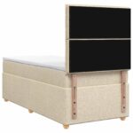 vidaXL Posteľ boxspring s matracom Krémová 90 x 200 cm Látka – Obrázok 9