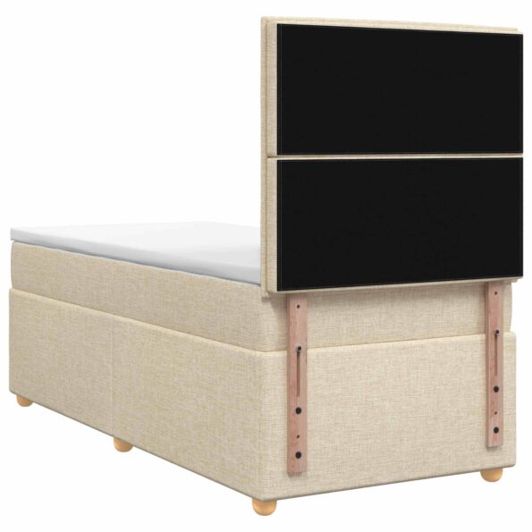 vidaXL Posteľ boxspring s matracom Krémová 90 x 200 cm Látka – Obrázok 9