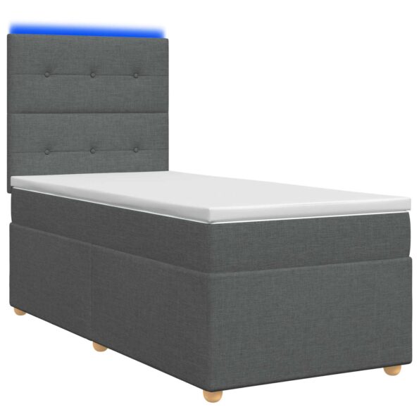 vidaXL Posteľ boxspring s matracom Tmavosivá 100 x 200 cm Látka – Obrázok 2