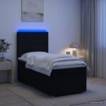 vidaXL Posteľ boxspring s matracom Čierna 100 x 200 cm Látka