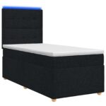 vidaXL Posteľ boxspring s matracom Čierna 100 x 200 cm Látka – Obrázok 2