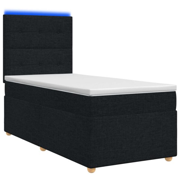 vidaXL Posteľ boxspring s matracom Čierna 100 x 200 cm Látka – Obrázok 2