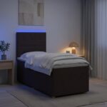 vidaXL Posteľ boxspring s matracom Tmavohnedá 100 x 200 cm Látka – Obrázok 4