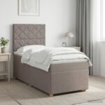 vidaXL Posteľ boxspring s matracom Sivohnedá 100 x 200 cm Látka
