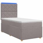 vidaXL Posteľ boxspring s matracom Sivohnedá 100 x 200 cm Látka – Obrázok 2