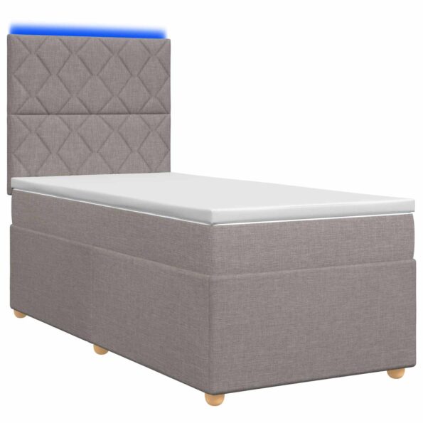 vidaXL Posteľ boxspring s matracom Sivohnedá 100 x 200 cm Látka – Obrázok 2