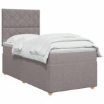 vidaXL Posteľ boxspring s matracom Sivohnedá 100 x 200 cm Látka – Obrázok 3