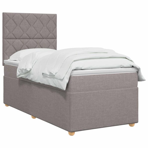 vidaXL Posteľ boxspring s matracom Sivohnedá 100 x 200 cm Látka – Obrázok 3