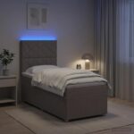 vidaXL Posteľ boxspring s matracom Sivohnedá 100 x 200 cm Látka – Obrázok 4