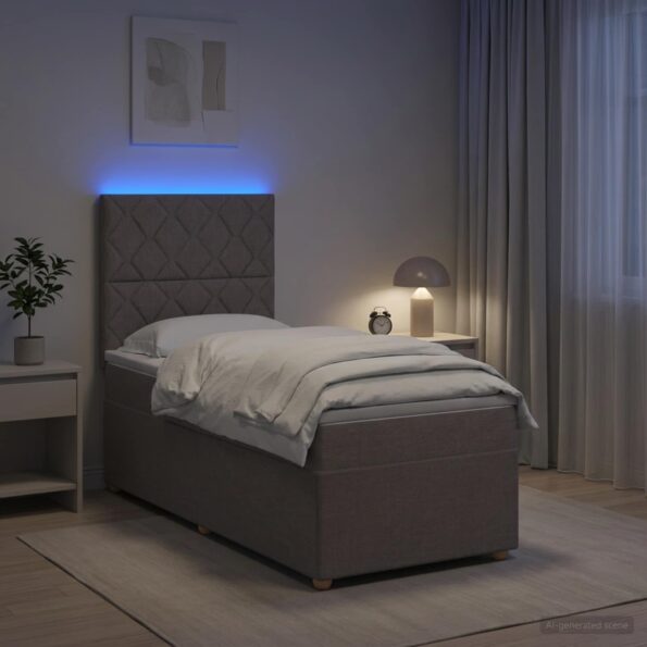 vidaXL Posteľ boxspring s matracom Sivohnedá 100 x 200 cm Látka – Obrázok 4