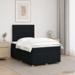 vidaXL Posteľ boxspring s matracom Čierna 120 x 190 cm Látka