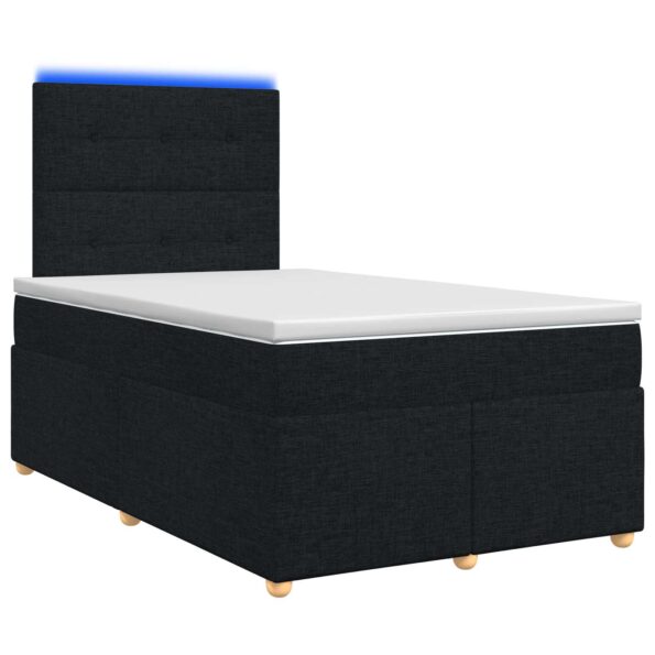 vidaXL Posteľ boxspring s matracom Čierna 120 x 190 cm Látka – Obrázok 2