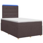 vidaXL Posteľ boxspring s matracom Tmavohnedá 120 x 190 cm Látka – Obrázok 2