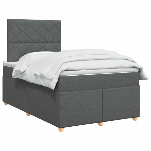 vidaXL Posteľ boxspring s matracom Tmavosivá 120 x 190 cm Látka – Obrázok 3