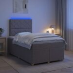 vidaXL Posteľ boxspring s matracom Sivohnedá 120 x 190 cm Látka